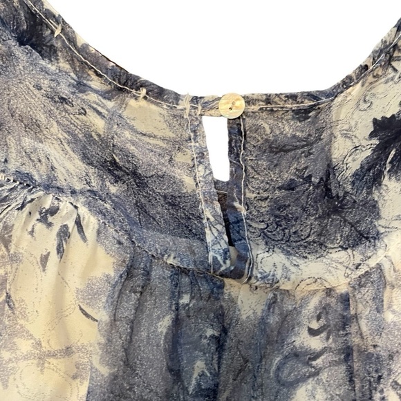 Viola Borghi Made in Italy - Size Medium Blue White Abstract Design- Silk Dress - Picture 15 of 15